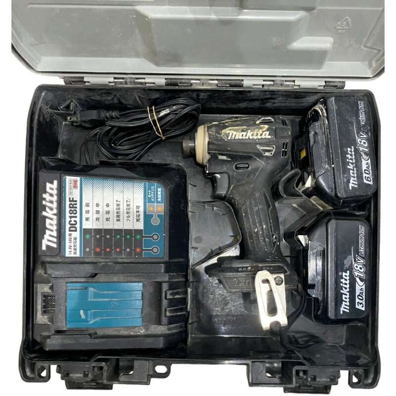 makita マキタ 充電式インパクトドライバ TD172D 18V ブラック バッテリー BL1830B、BL1860B×1個 充電器 DC18RF 動作確認済 【中古】 32605R5|質屋アシスト店