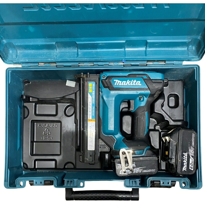 makita マキタ 35粍申し受ける式面木釘打 FN350DZK 18V 青碧 乾電池 BL1860B×2個 通電のみ突きとめる 【中古】 32605R7