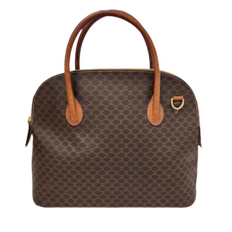 CELINE セリーヌ マカダム 赤銅色 なめし革 ハンドバック トートバッグ レディース 【中古】 52605K256