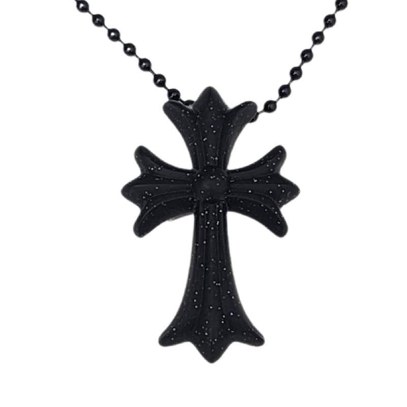 CHROME HEARTS クロムハーツ ケイ素樹脂はりつけ台 天然ゴム首飾り ラメ入り口・入口 付属物 保護すること袋嘱する 【中古】 52605K227