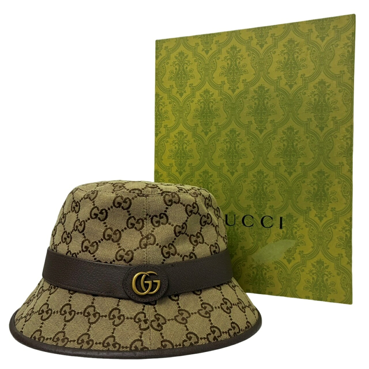 GUCCI グッチ GG帆布 井戸釣瓶かぶり笠 576587 赤銅色 帆布（キャンヴァス） かぶり笠 メンズ 【中古】 42605K428