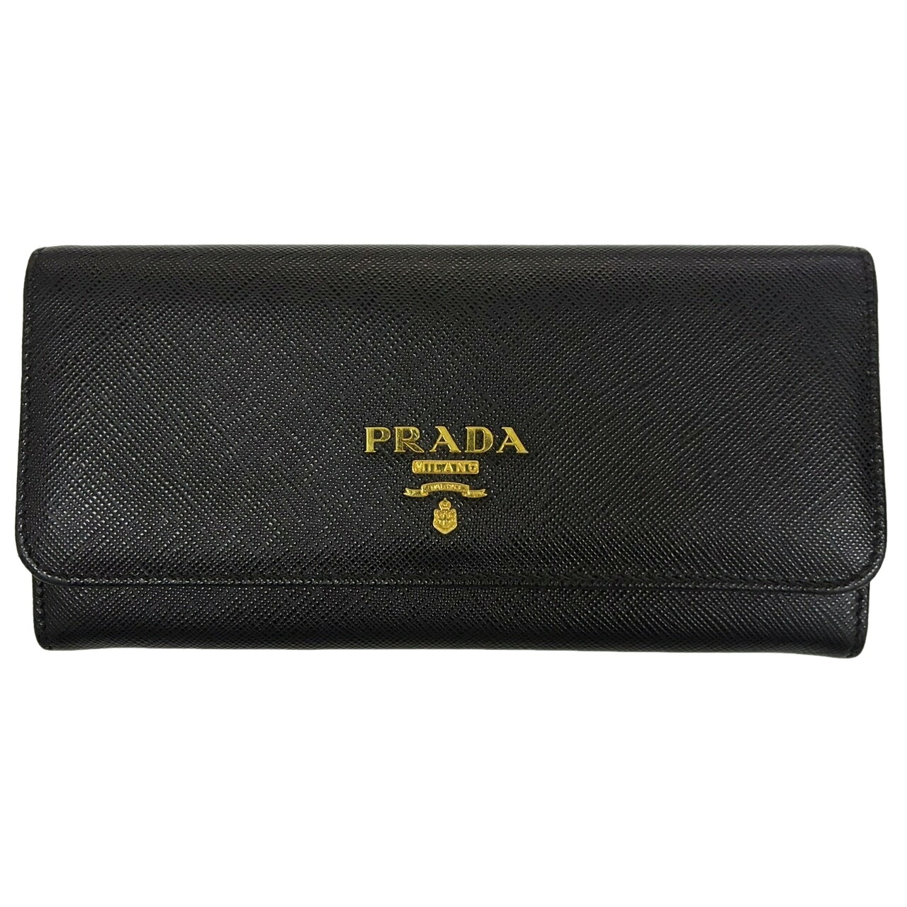PRADA プラダ サフィアーノ 長紙入れ 1MH132 NERO 本革（なめし革） 長紙入れ ユニ一発やる 【中古】 42605K347