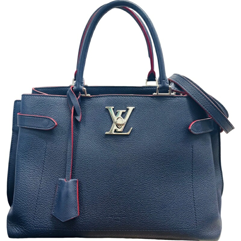 LOUIS VUITTON ルイヴィトン ロックミーデーマリヌルージュ M53645 ネイビー×レッド トリヨン レザー 2WAYバッグ レディース 【中古】 12606K124|質屋アシスト店