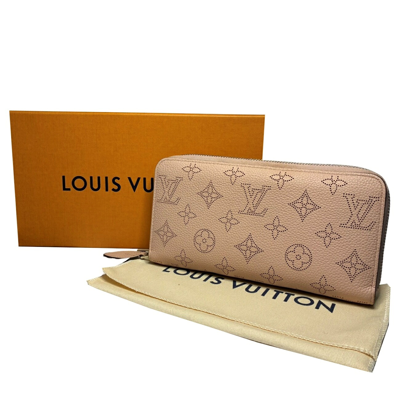 LOUIS VUITTON ルイヴィトン ジッピーウォレット M69821 さくら色 マヒナ なめし革 長紙入れ レディース 【中古】 42606K146