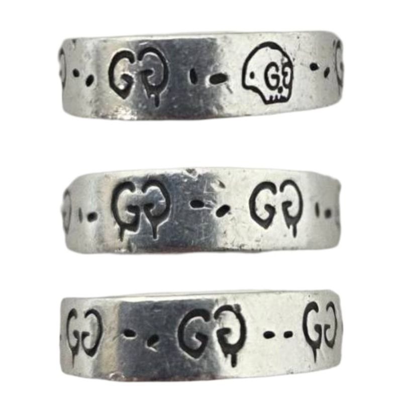 GUCCI グッチ 生きすだま輪っか しろがね色 銀925 大きさ：輪っか幅6.1粍  書きあらわす大きさ：17号  日本大きさ：16号 8.6g 添え物 メンズ 【中古】 22606K167