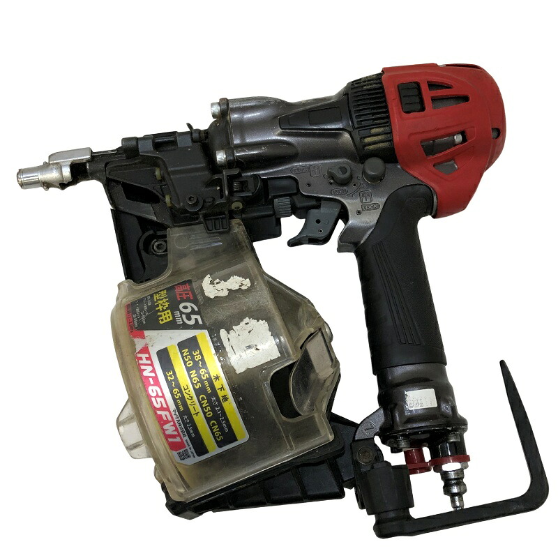 MAX マックス 高圧コイルネイラ HN-65FW1 釘打機 65mm レッド&times;ブラック 【中古】 22606R25｜質屋アシスト店