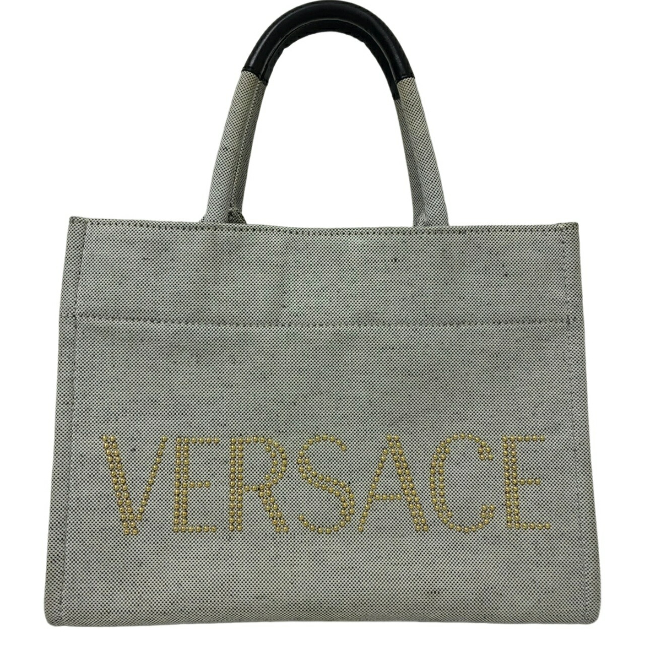 VERSACE ヴェルサーチ 2WAYバッグ 1014568 グレー キャンバス（帆布） メンズ 【中古】 42606K274｜質屋アシスト店