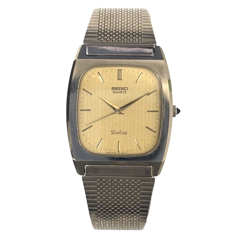 SEIKO セイコー Dolce ドルチェ 5931-5341 腕時計メンズ クオーツ ゴールド文字盤 未稼働品 【ジャンク品】 52607K73｜質屋アシスト店