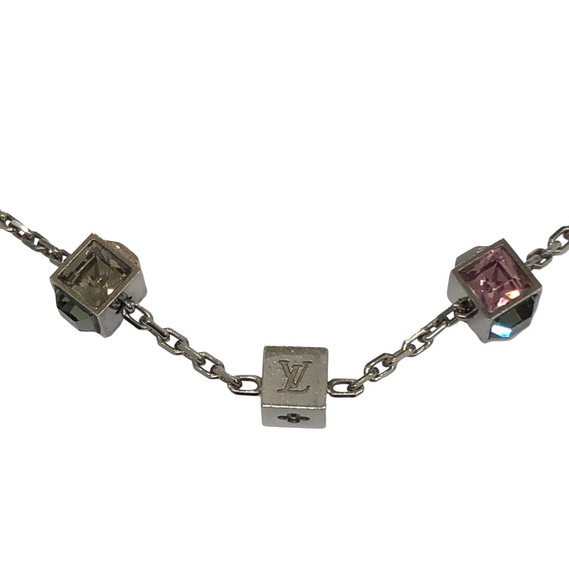 LOUIS VUITTON レディース ネックレス M65232 コリエ ギャンブル シルバーメッキ×スワロフスキークリスタル 【中古】 22607K172|質屋アシスト店