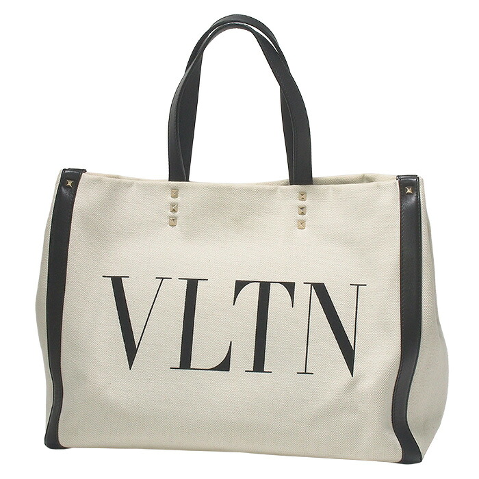 ◆ミウラ◆ 【大幅値下げ！】ヴァレンチノ・ガラヴァーニ VALENTINO GARAVANI VLTN ロックスタッズ トートバッグ WW2B0D21★【中古】【smtb-TD】【saitama】｜質　ミウラ