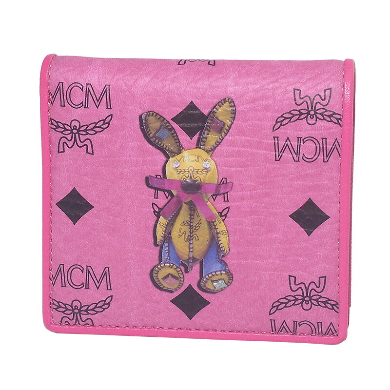 ◆ミウラ◆ エムシーエム MCM ヴィセトス ラビット コンパクト パスケース ピンク【中古】【smtb-TD】【saitama】
