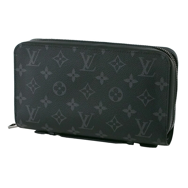 ◆ミウラ◆ ルイ・ヴィトン LOUIS VUITTON ジッピー XL モノグラム エクリプス 長財布 黒 M61698【中古】【smtb-TD】【saitama】
