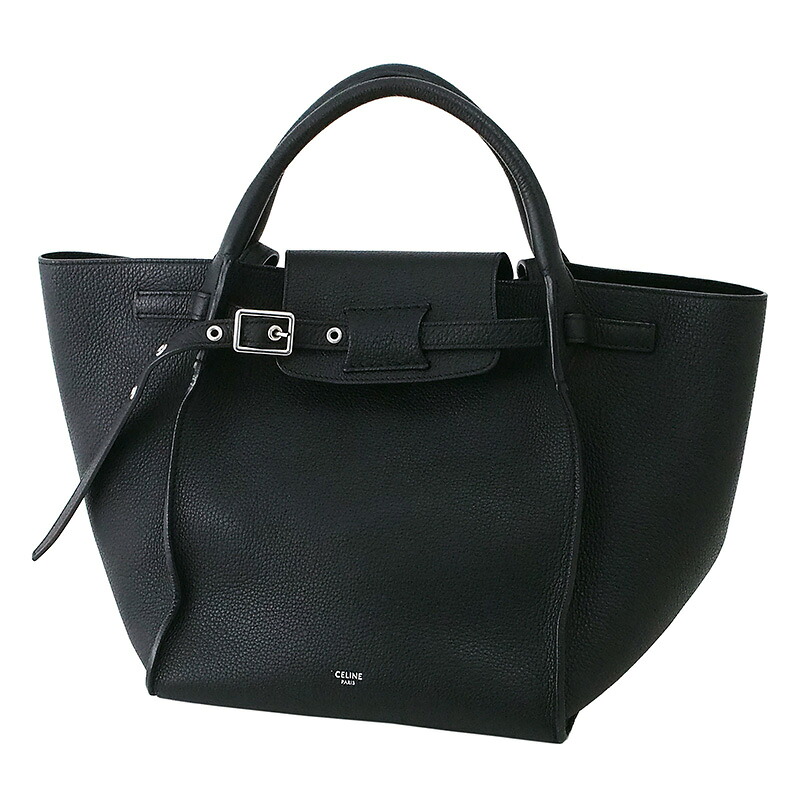 ◆ミウラ◆ セリーヌ CELINE ビッグ御徒面子 スモール 黒いこと ハンドバック ショルダーバッグ なめし革 189313【中古】【smtb-TD】【saitama】