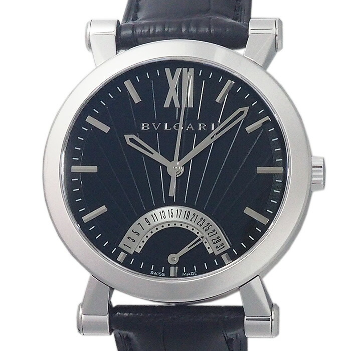 ブル小峡谷 BVLGARI ソティリオ レトログラード SB42SDR SB42BSLDR 仕上済 中古 ウオッチ