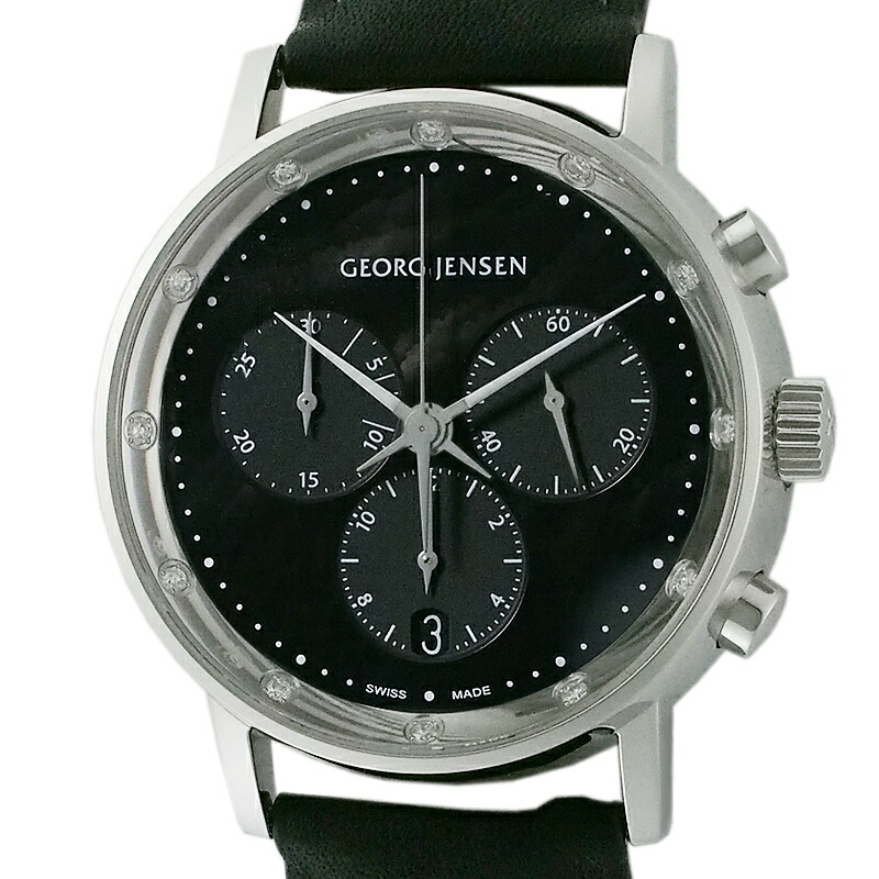 ジョージジェンセン Georg Jensen コッペル クロノ 金剛石見出し 中古 ウオッチ