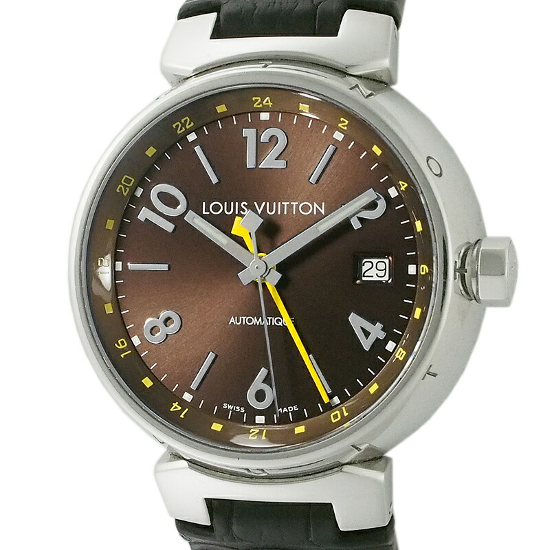 ルイ・ヴィトン LOUIS VUITTON タンブール GMT SS 自動巻 Q1131 国内正規 保証書付 中古 腕時計|質 清水屋