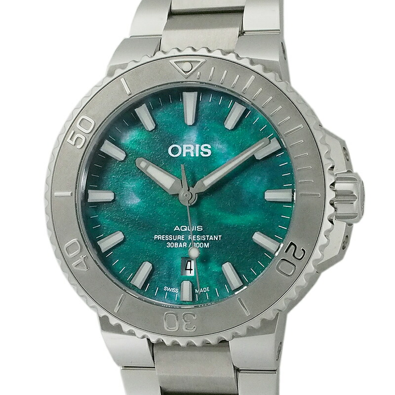 オリス ORIS アクイス デイト 01 733 7730 4137 自動小銃巻 箱・お墨付き付 中古 ウオッチ