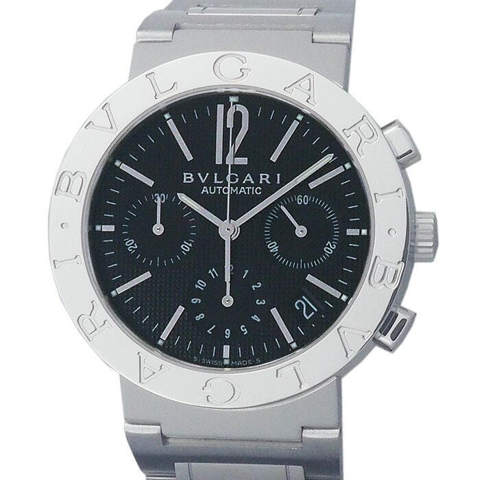 BVLGARI ブルガリブルガリ　ブラック文字盤　クロノ自動巻き 箱、付属品付き BVLGARI ブルガリ 時計 ブルガリ ブルガリ クロノ ブラック文字盤