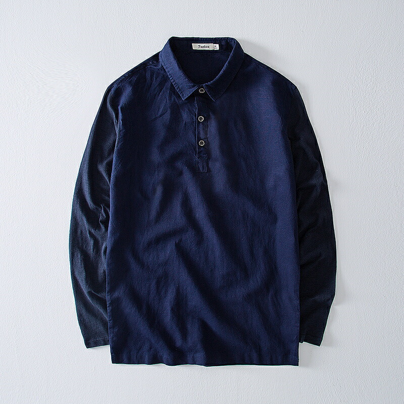 リネンシャツ 白さシャツ ヘンリー首根 麻 長袖 メンズ 洪大大いさ 遷移 リネン 棉 セーター Chubbycups Com