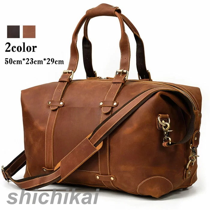 楽天市場】ボストンバッグ 本革 メンズ 高級本革 光沢 旅行鞄 レザー