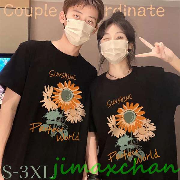 カップルペアルックカップルペアtシャツブランドフラワーレトロゆったりグラデーションファッションストリートコーデ春夏服 楽天市場】カップル ペアtシャツ 夏 ハート 夏服 半袖