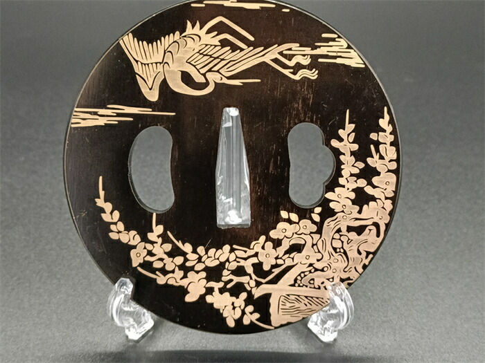 楽天市場】刀鍔 旭日と桜の木の図 鉄製 絵金 鍔 刀の鍔 つば 鐔