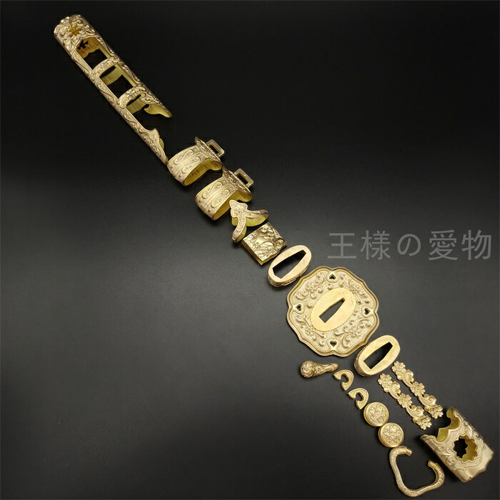 楽天市場】唐様大刀 水龍剣 刀鍔 目貫 縁頭 切羽 鐺 柄鞘一式金具 銅製