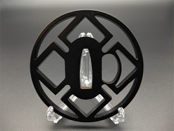 楽天市場】刀鍔 家紋の図 桔梗の紋 鉄地 透かし 日本刀装具 鍔 つば