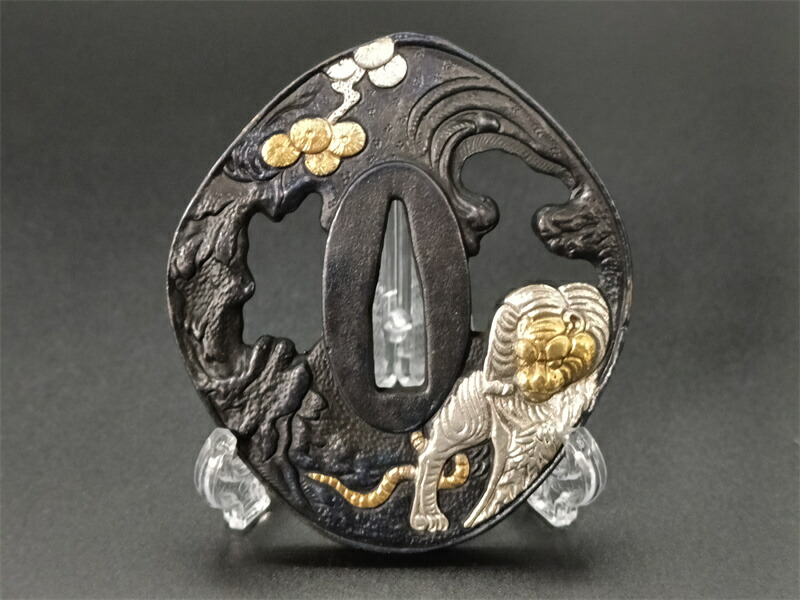 楽天市場】日本刀装具 刀鍔 龍と虎図 銅地 金工 細工 鍔 つば 居合用