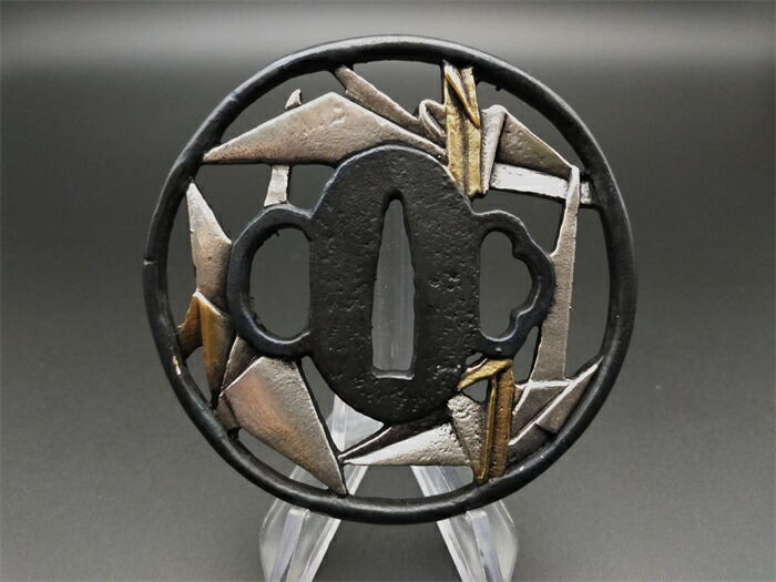 楽天市場】刀鍔 勝虫の図 銅製 透かし 絵金銀 日本刀装具 刀の鍔 刀剣