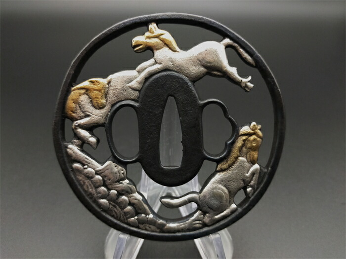 楽天市場】【今だけ1980円＆送料無料！】刀鍔 鉄地 桔梗の図 透かし