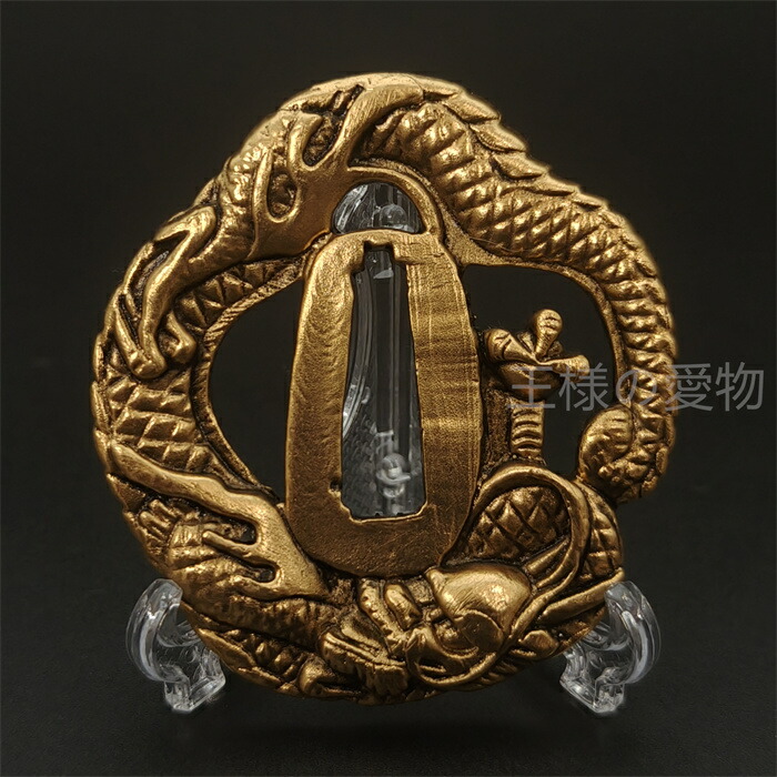 楽天市場】日本刀装具 百菊の図 刀鍔 銅地 細工 絵金銀 鍔 刀の鍔 ツバ