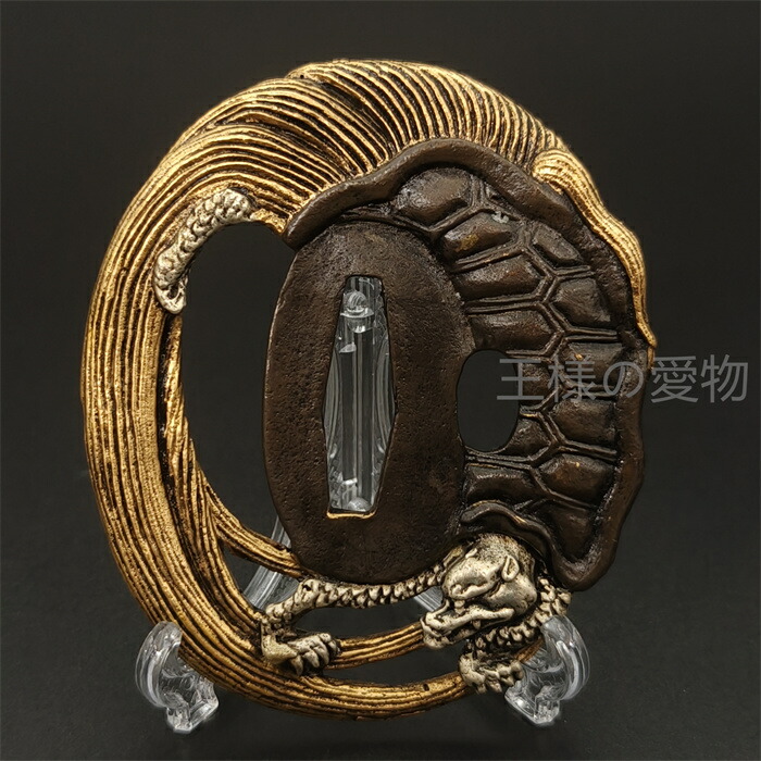 桃】刀装具：古鉄鍔 其の58 （鐔(鍔)－ t-479 鐔 常重 鬼鍾馗