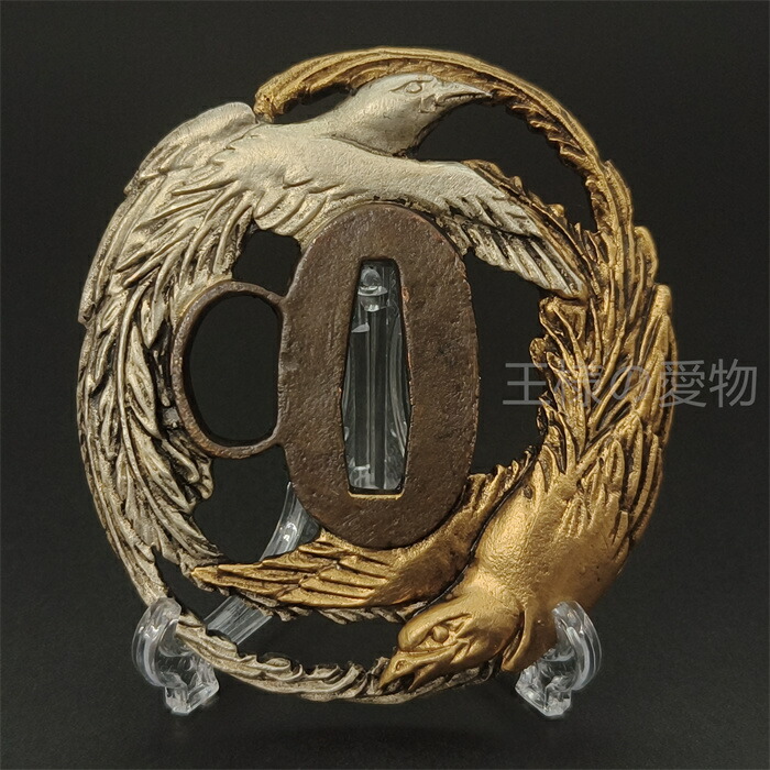 楽天市場】日本刀装具 刀鍔 金銀双蝶図 銅地 金工 細工 鍔 つば 居合用