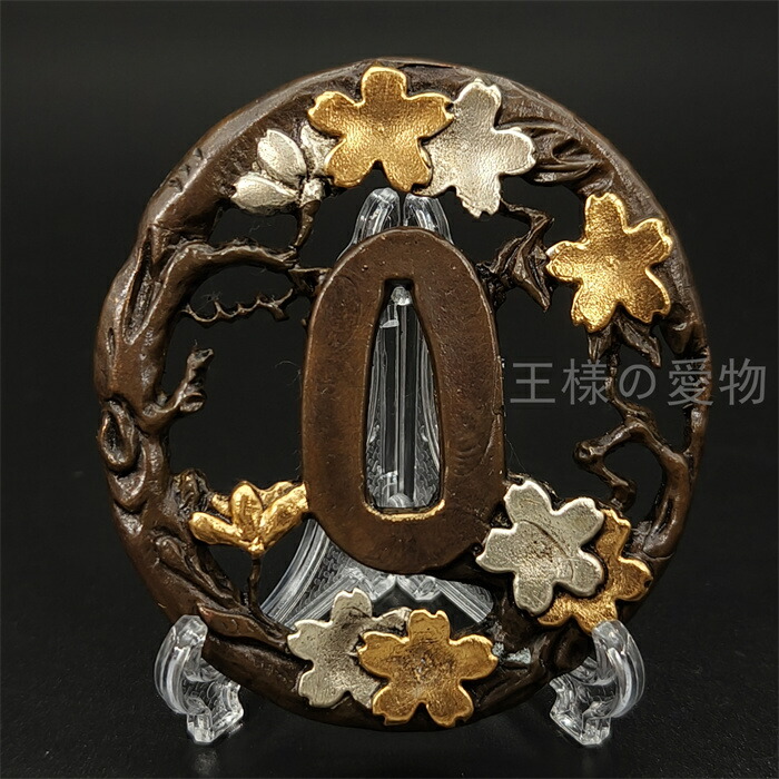 楽天市場】日本刀装具 刀鍔 家紋図 三つ葉葵 銅地 金工 細工 鍔 つば