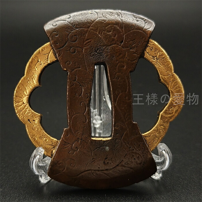 日本刀装具　刀鍔　家紋の図　三つ葉葵　銅地　細工　金メッキ　刀剣美術　武道具 楽天市場】日本刀装具 刀鍔 家紋図 三つ葉葵 銅地 金工 細工 鍔