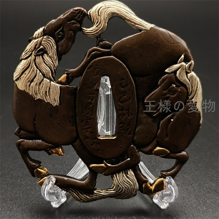 楽天市場】刀鍔 馬の図 銅製 絵金銀 日本刀装具 刀の鍔 刀剣美術 武