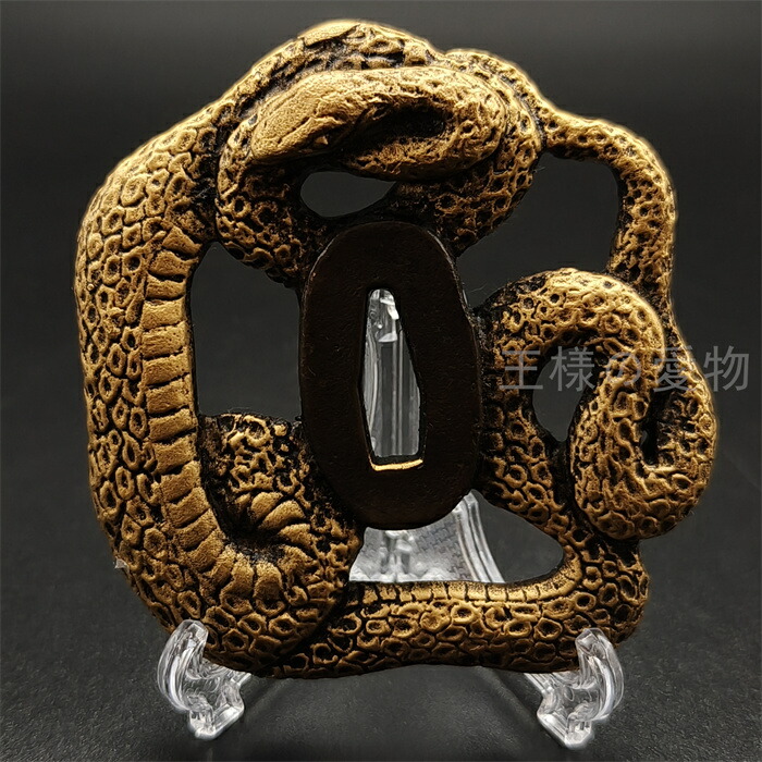 楽天市場】銅製刀装具 短刀拵 柄鞘一式 王蛇の図 絵金銀 金工品