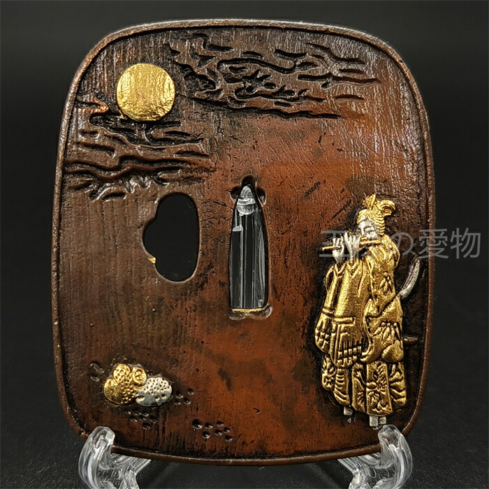 日本刀装具　鍔　竹林七賢者の図　 銅地　金工品　絵金銀　刀の鍔　刀剣美術　刀鐔 楽天市場】日本刀装具 刀鍔 竹林七賢図 銅地 金工 細工 鍔 つば