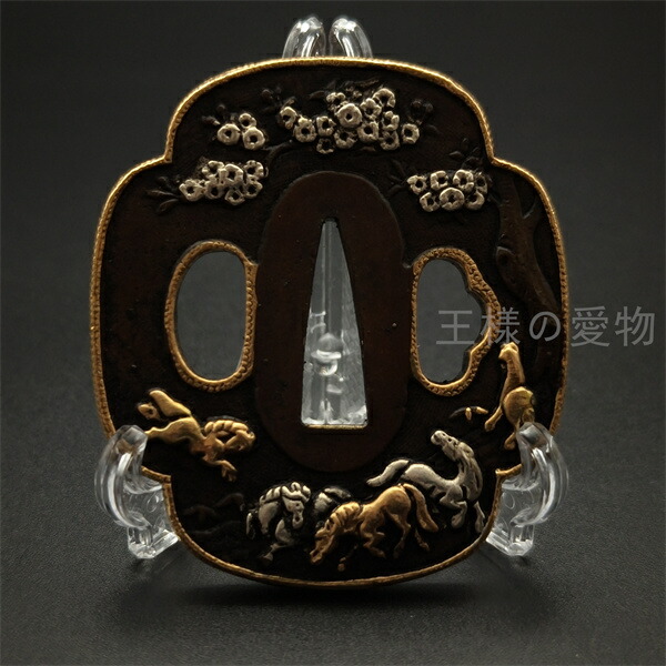 楽天市場】刀鍔 馬の図 銅製 絵金銀 日本刀装具 刀の鍔 刀剣美術 武