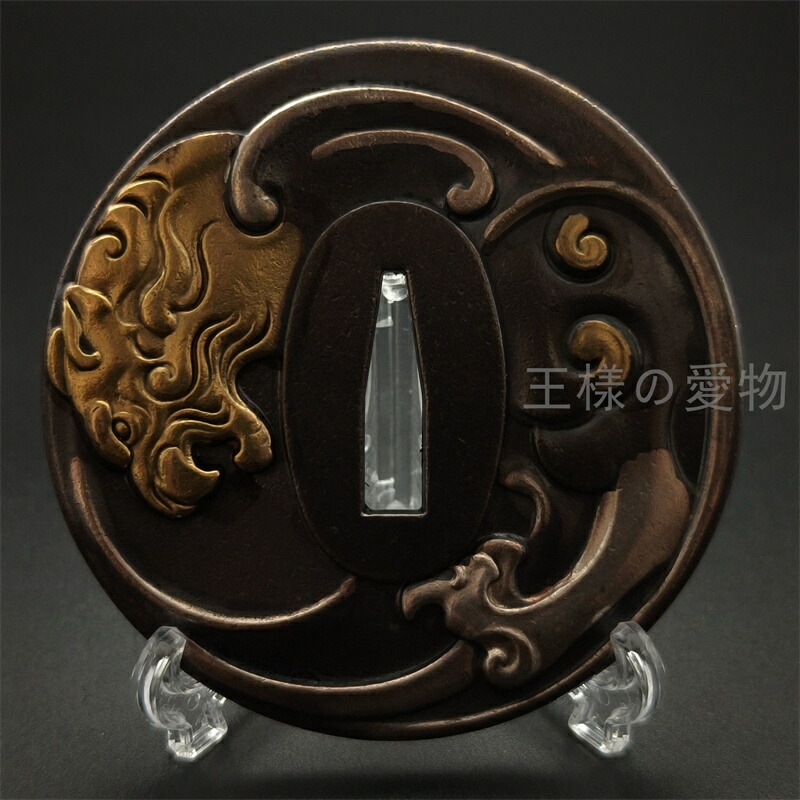 楽天市場】日本刀装具 刀鍔 虎と兎図 銅地 金工 細工 鍔 つば 居合用