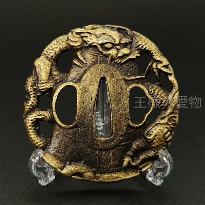 楽天市場】日本刀装具 刀鍔 松下孤狼図 合金製 金工 細工 鍔 つば 居合