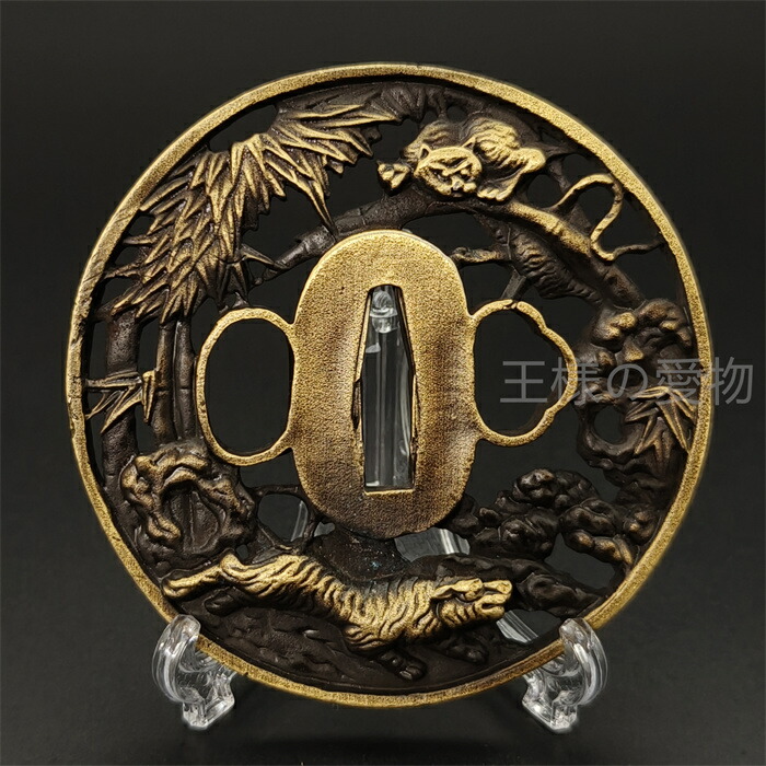 楽天市場】日本刀装具 刀鍔 双鳳図 合金製 金工 細工 鍔 つば