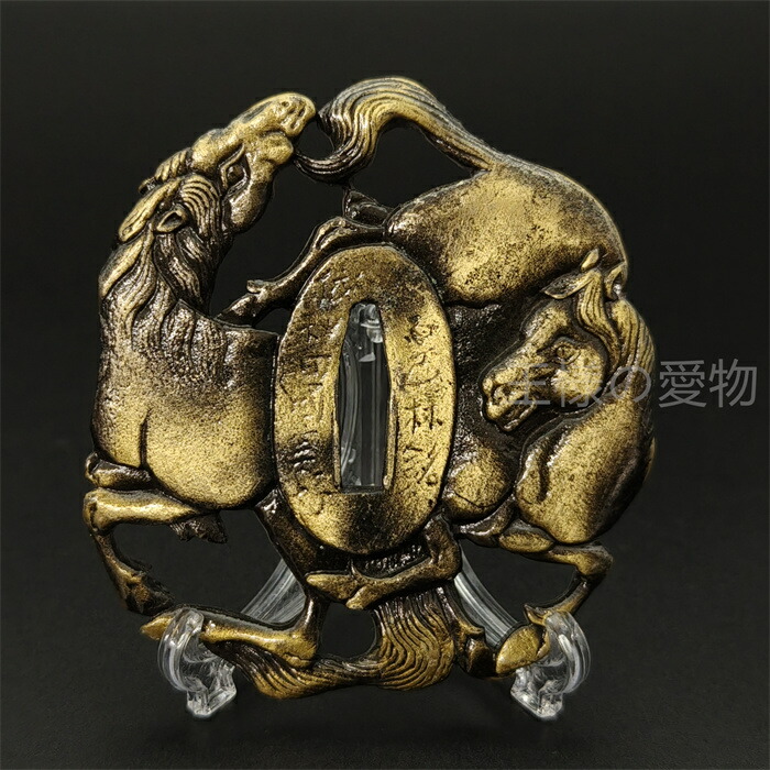 楽天市場】刀鍔 馬の図 銅製 絵金銀 日本刀装具 刀の鍔 刀剣美術 武