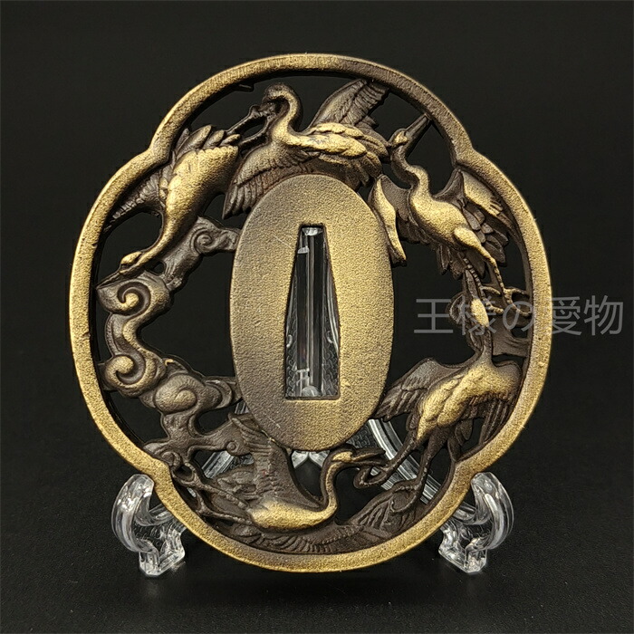 美術刀鍔　雲龍図　獅子牡丹図　銅地鍔四点セット　木箱付き T-062-MIR4_1_70e8e4e2-54b0-