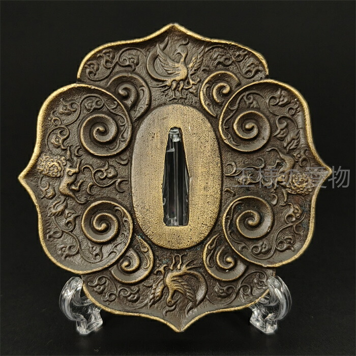 楽天市場】日本刀装具 刀鍔 雲図 合金製 金工 細工 鍔 つば 居合用