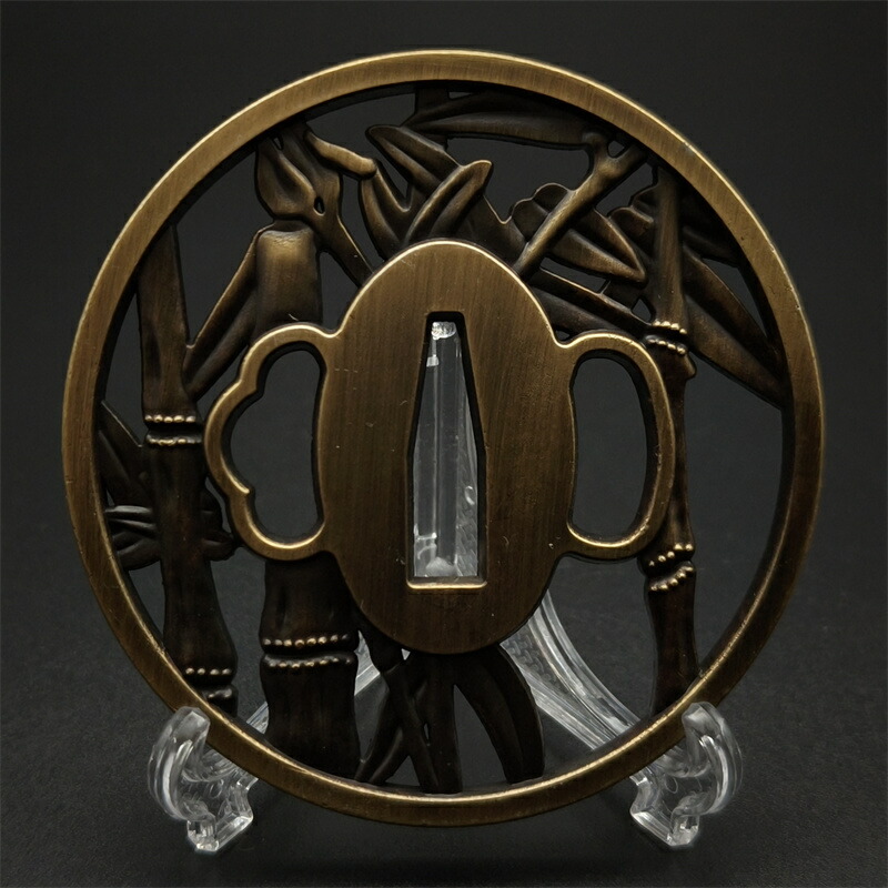 楽天市場】日本刀装具 刀鍔 竹蛇図 合金製 金工 細工 鍔 つば 居合用