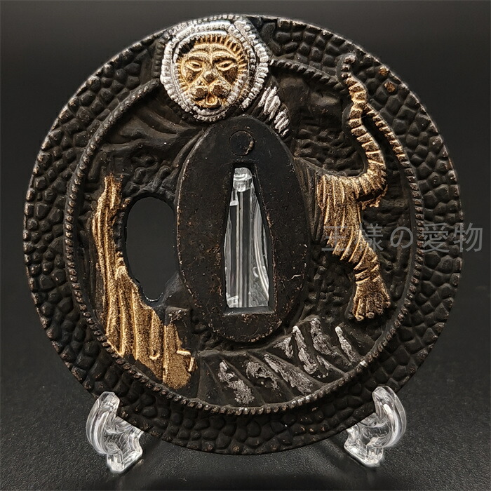 楽天市場】日本刀装具 刀鍔 松下猛虎図 合金製 金工 細工 鍔 つば 居合