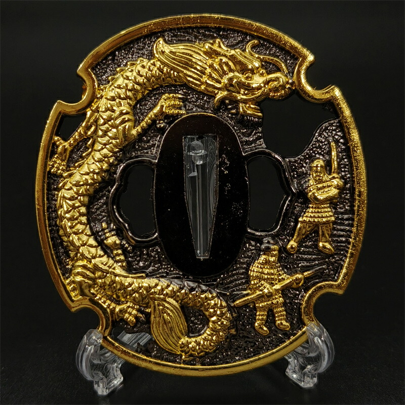 楽天市場】日本刀装具 刀鍔 龍図 合金製 金工 細工 鍔 つば 居合用