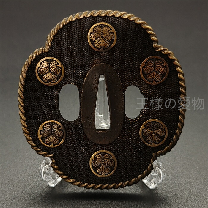 楽天市場】日本刀装具 刀鍔 家紋図 三つ葉葵 銅地 金工 細工 鍔